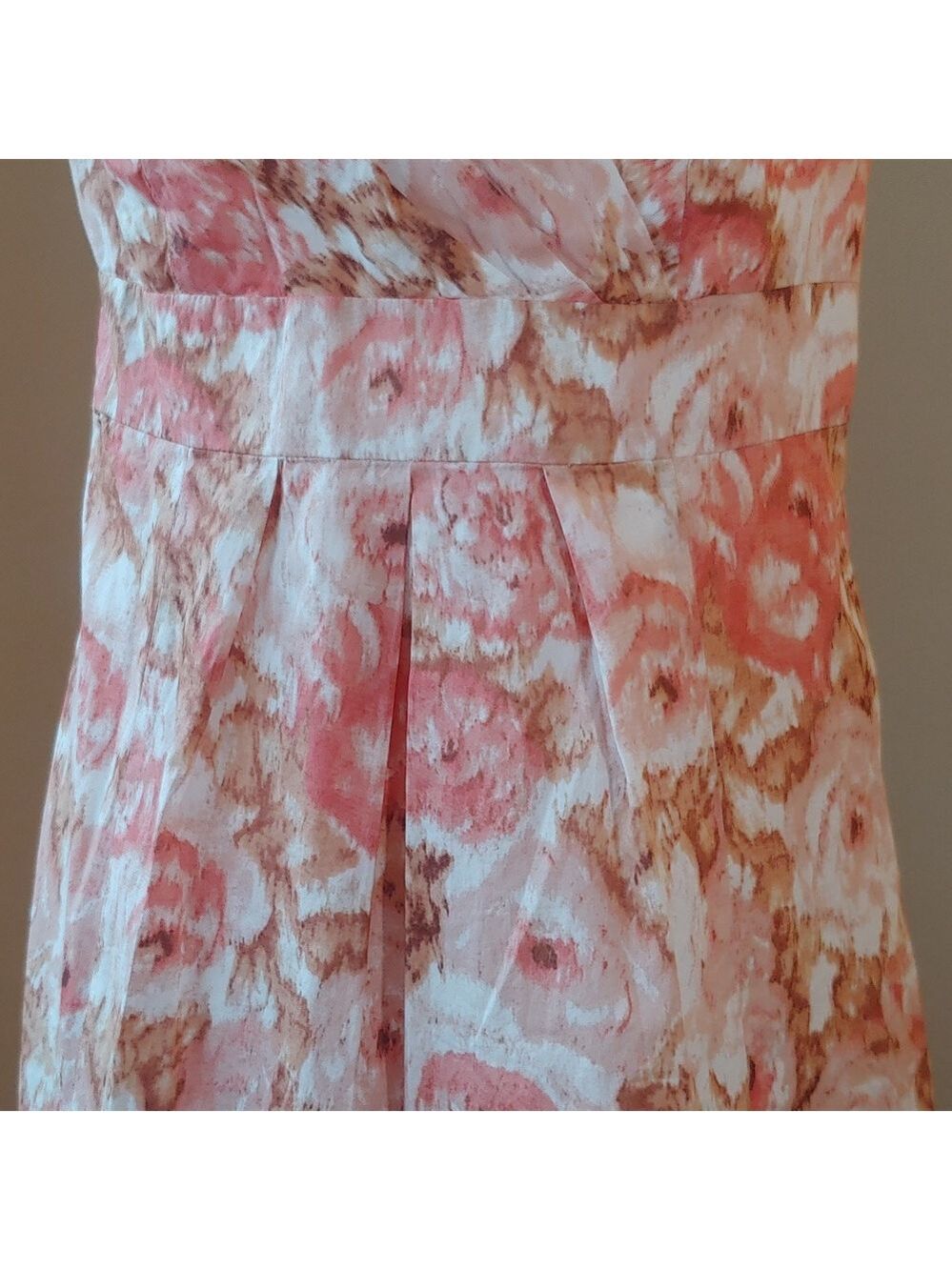 Lands' End New Cotton Floral Dress with Wrap V-Neck in Peach Multi size 14 NWT - Picture 15 of 16